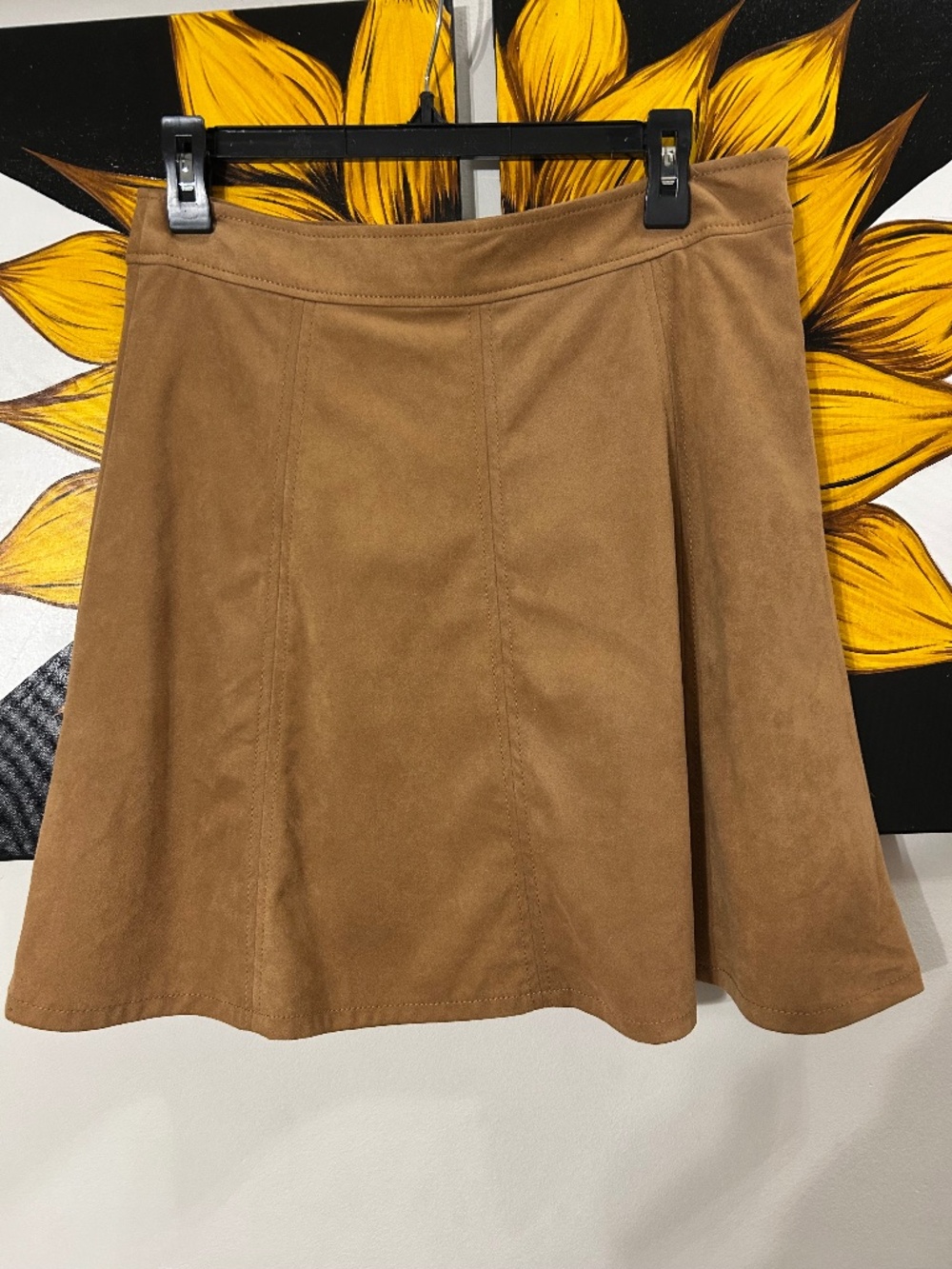 NWT LOFT Faux Suede A-Line Skirt Camel Brown Size 6